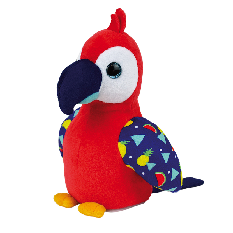  - tropibirds - plush parrot ara i talk back & waddle 20 cm 